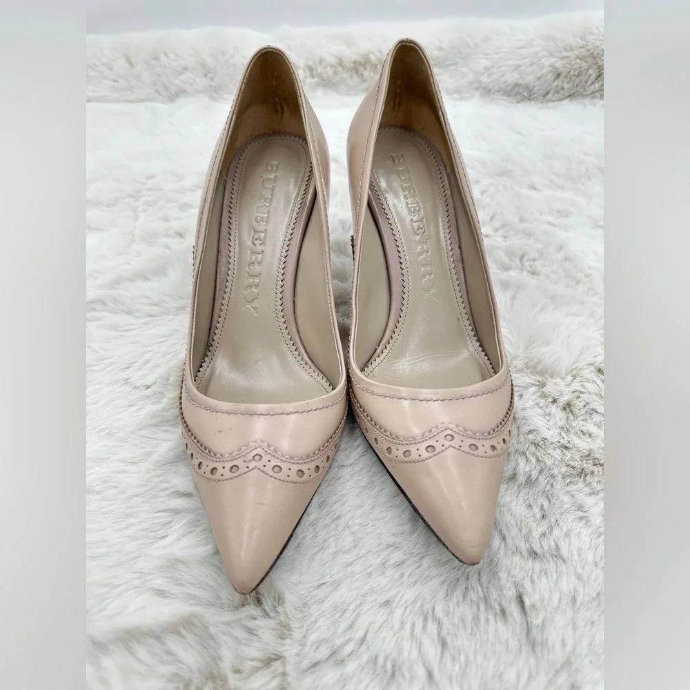 Burberry Leather Nude Pointed Toe Heels 40 US 10‎ - Picture 4 of 13
